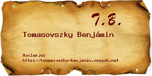 Tomasovszky Benjámin névjegykártya