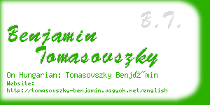 benjamin tomasovszky business card